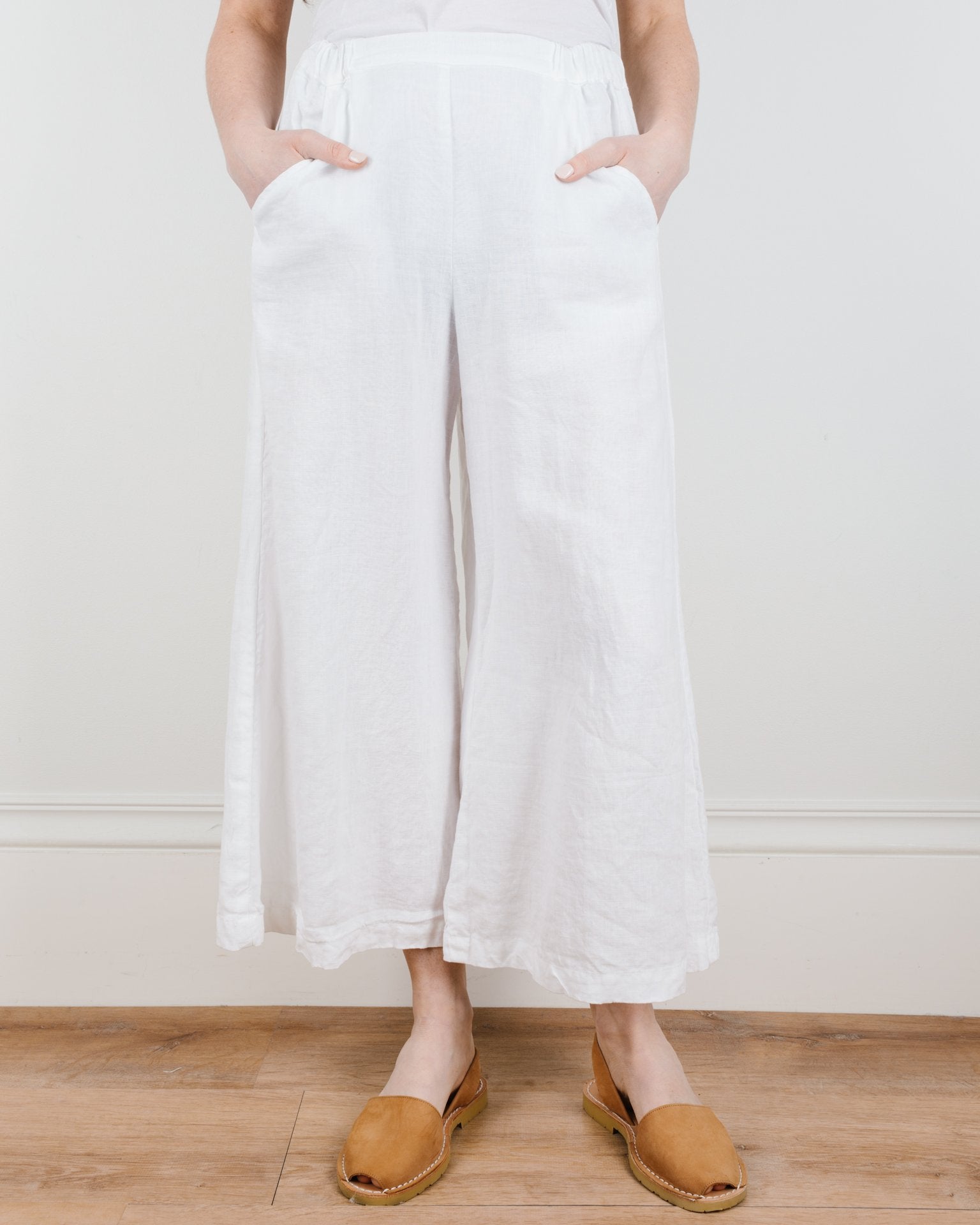 Wendy Pant in White Linen