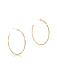enewton Beaded Classic 1.25" Post Hoop - 2MM Gold