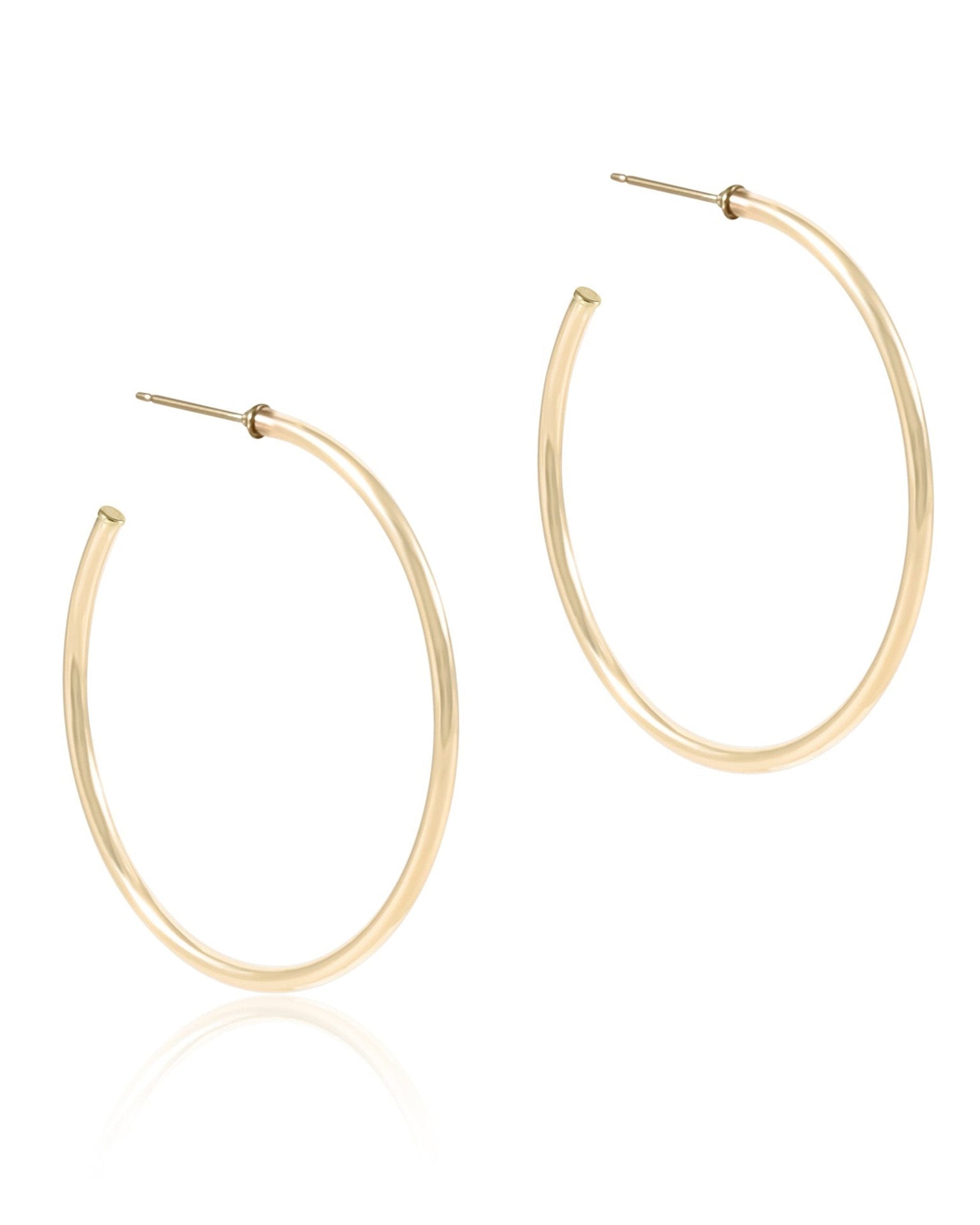 enewton Round Gold 1.75" Post Hoop - 2mm - Smooth