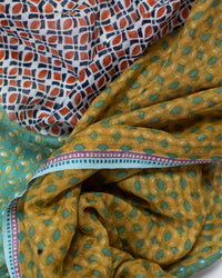 Épice Henna Small Motif Scarf in Green