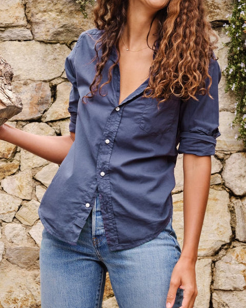 美品＊フランクアンドアイリーン BARRY コットン長袖シャツ ブルーデニム Barry, Tailored Button-Up Shirt, Light Blue Denim – ReLoved by