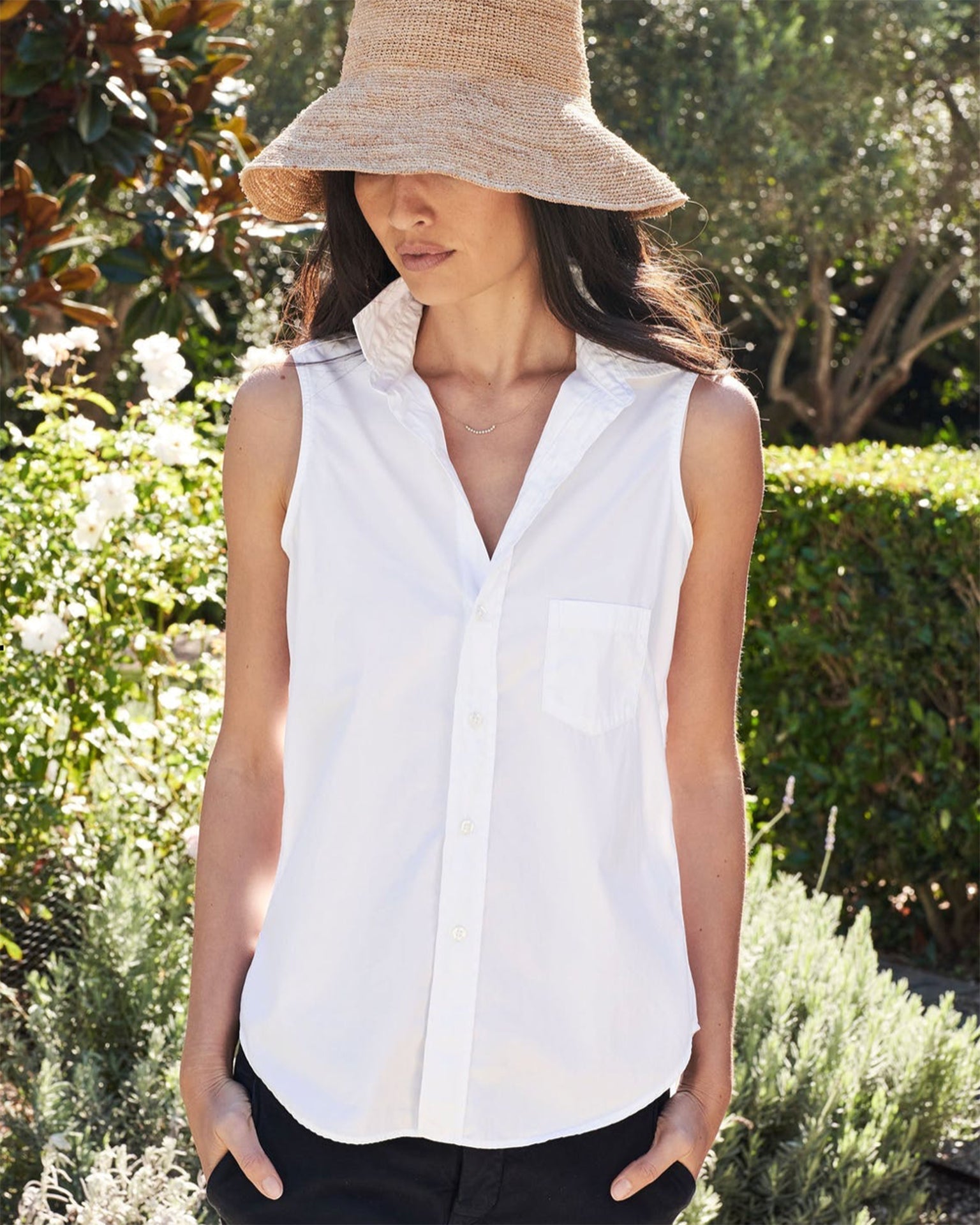 Frank & Eileen Fiona Button Up in White