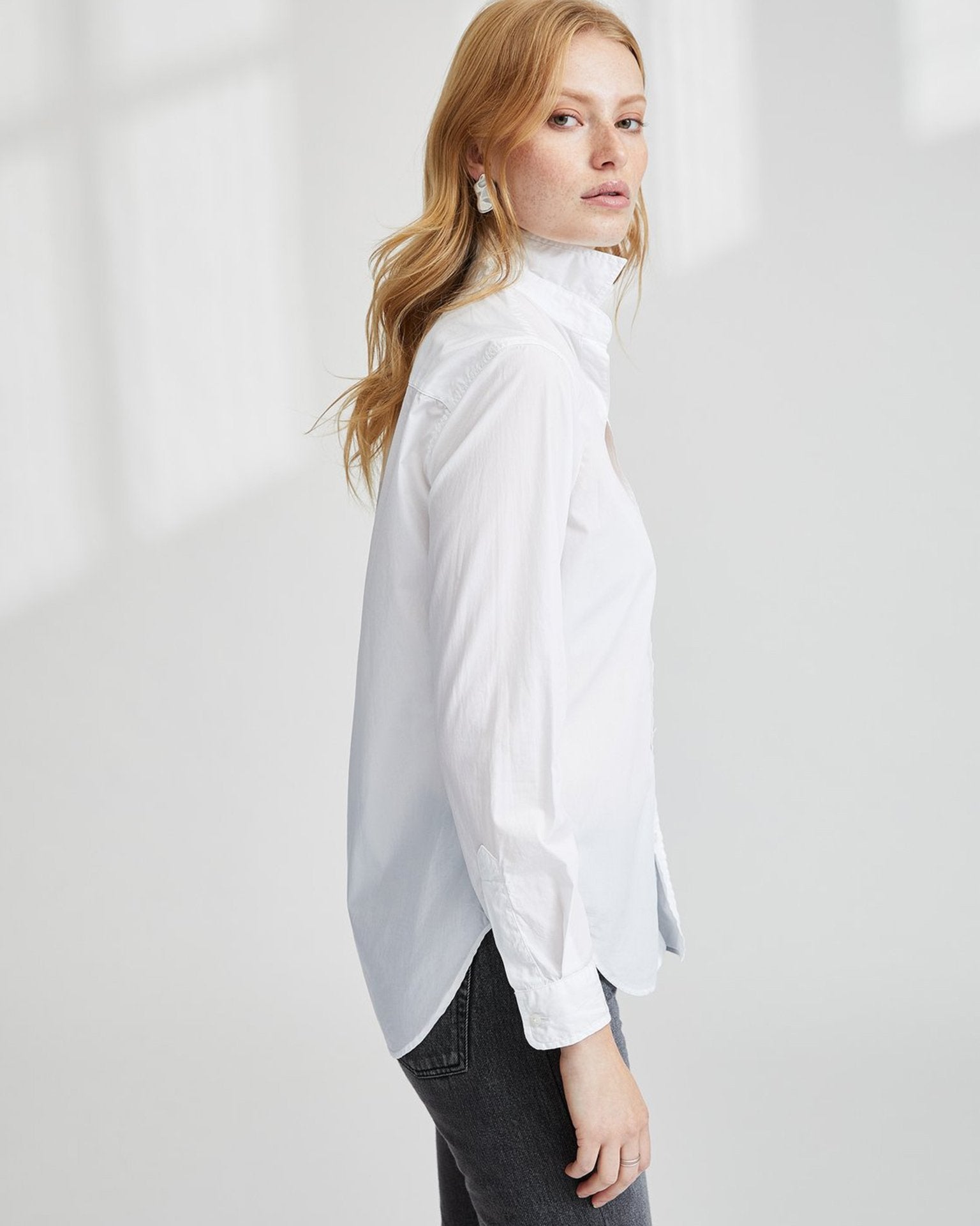 Frank & Eileen Frank L/S Button Down in White Super Fine Poplin