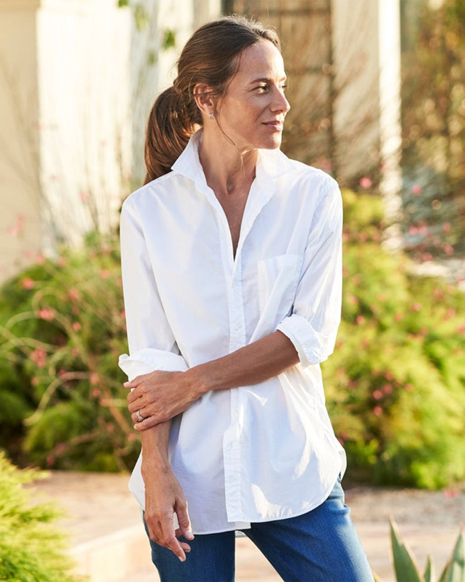Frank & Eileen Joedy Blouse in White Poplin