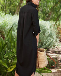 Frank & Eileen Rory Dress in Black Distressed Famous Denim