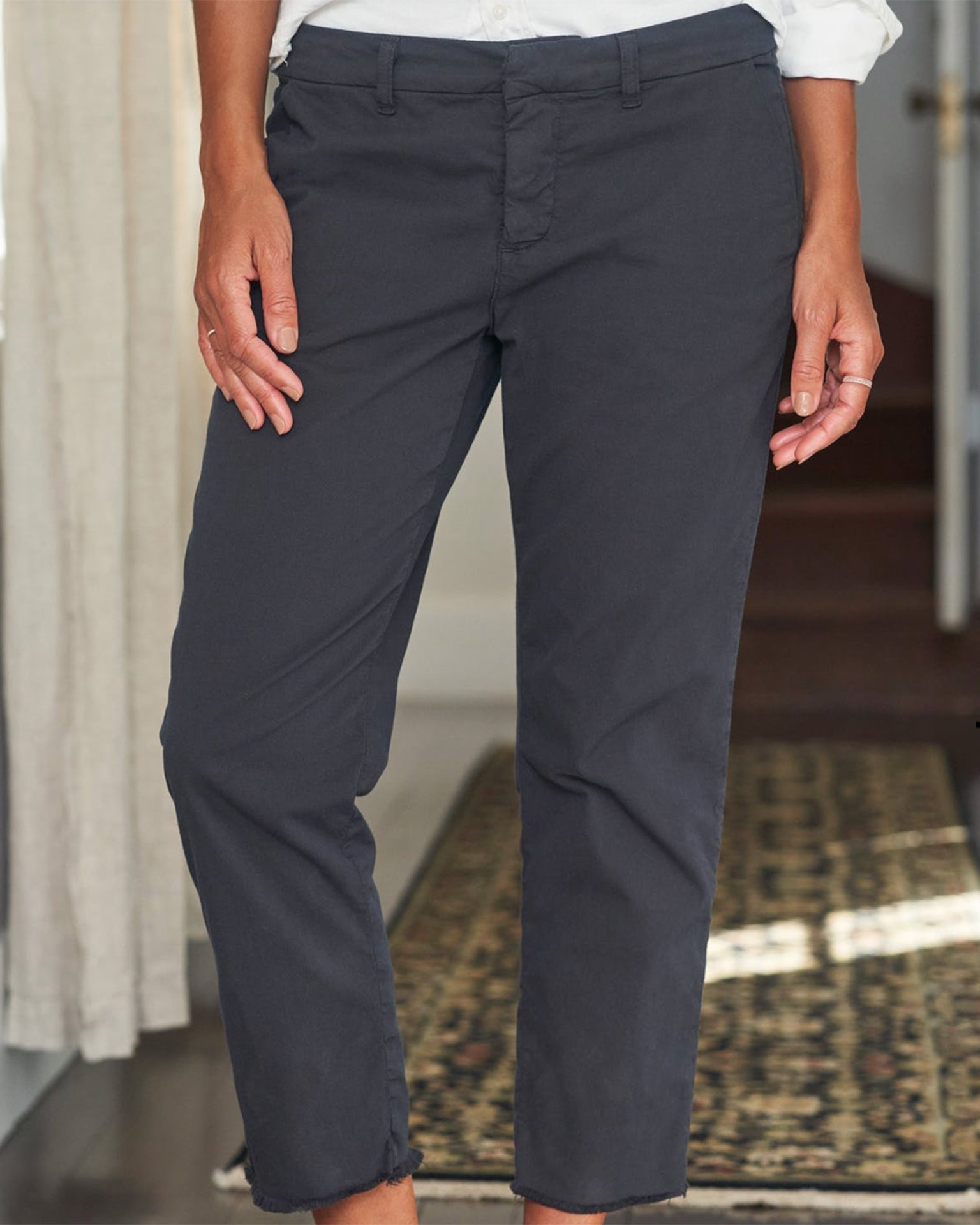 Frank & Eileen Wicklow Twill Pant in Washed Black- Bliss Boutiques