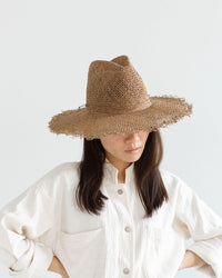 Gigi Pip Accessories Tessa Seagrass Fedora in Brown