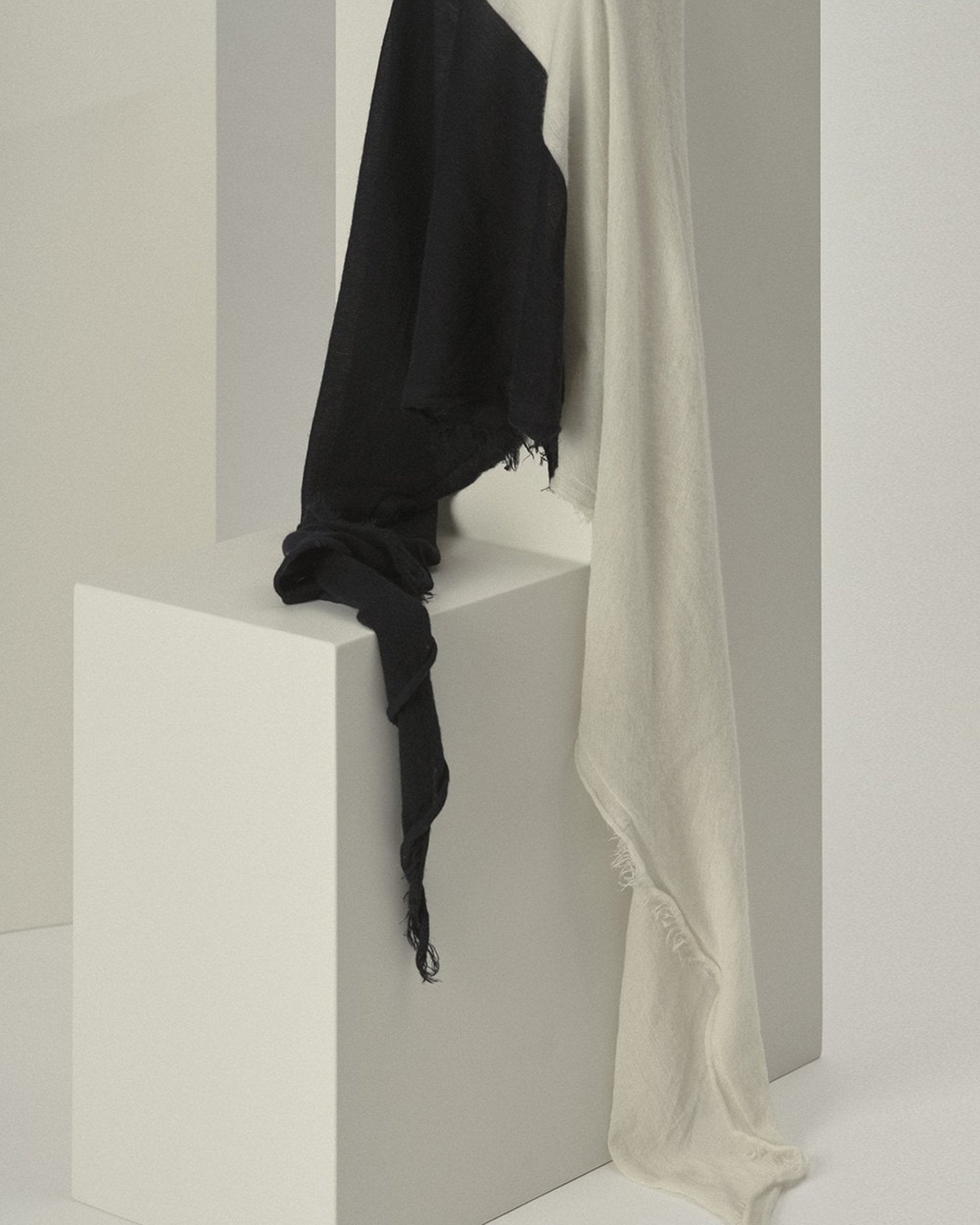 Grisal Accessories Black & Milk Love Duo Cashmere Scarf in Black & Milk