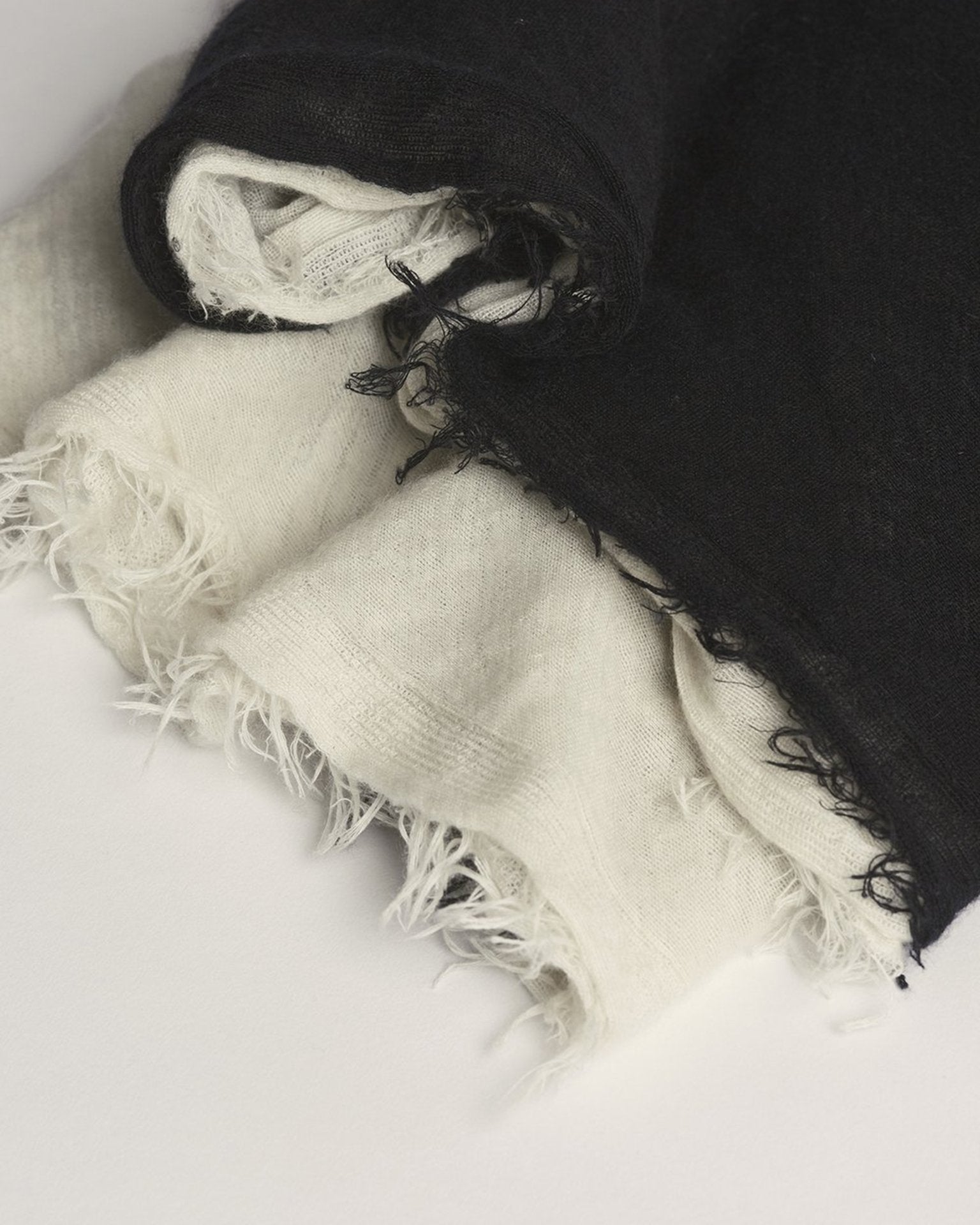 Grisal Accessories Black & Milk Love Duo Cashmere Scarf in Black & Milk