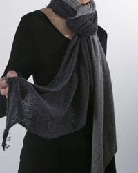 Grisal Love Duo Cashmere Scarf in Heather Grey & Charcoal