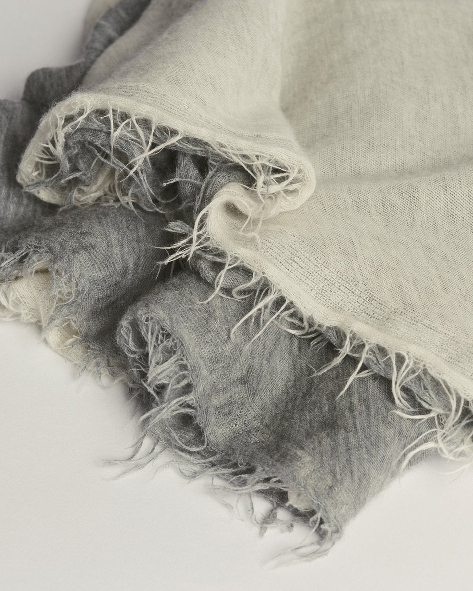 Grisal Love Duo Cashmere Scarf in Milk & Heather Grey
