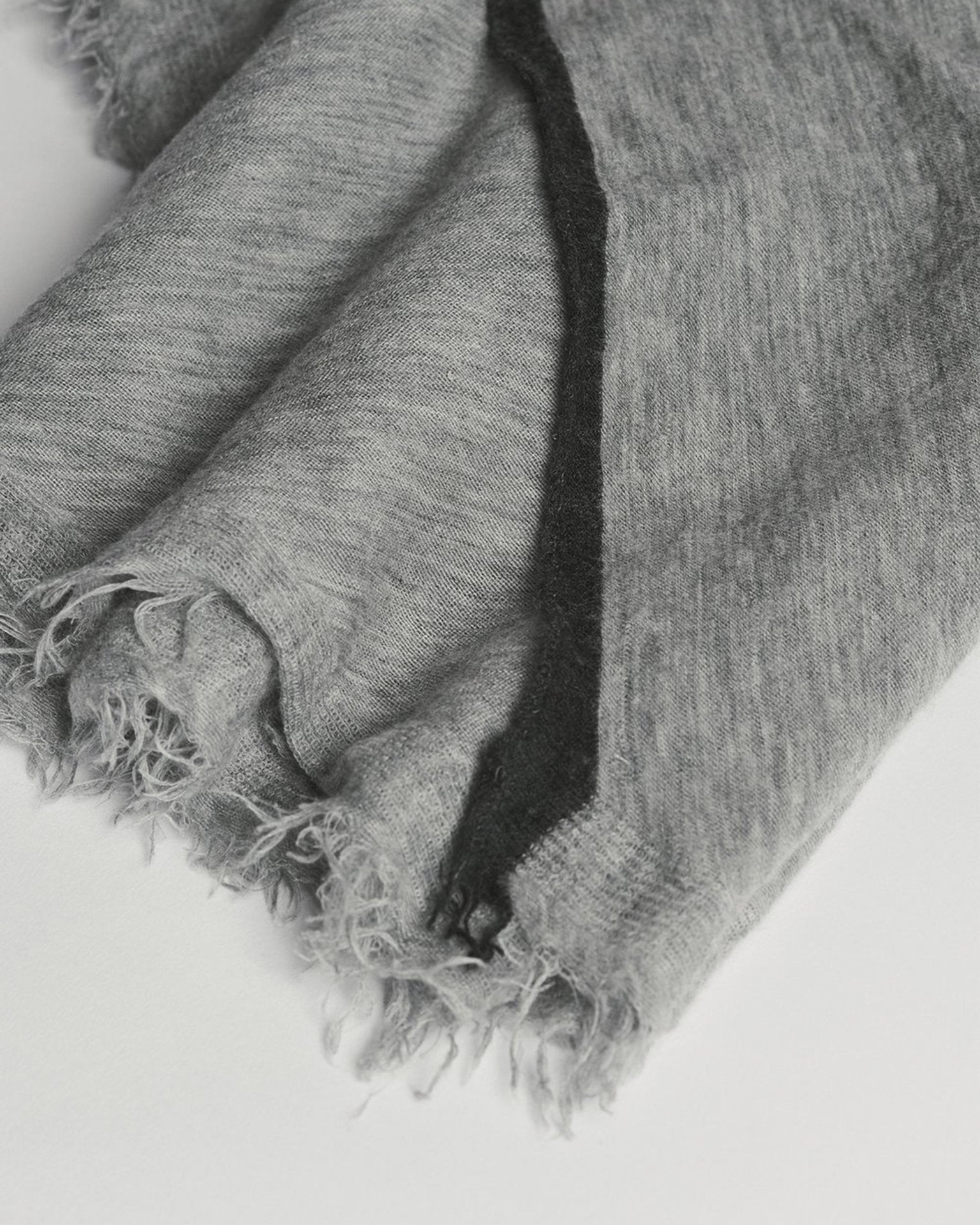 Grisal Rosa Cascade Cashmere Scarf in Heather Grey X Charcoal