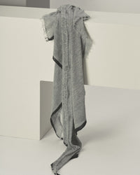 Grisal Rosa Cascade Cashmere Scarf in Heather Grey X Charcoal