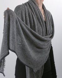 Grisal Rosa Cascade Cashmere Scarf in Heather Grey X Charcoal