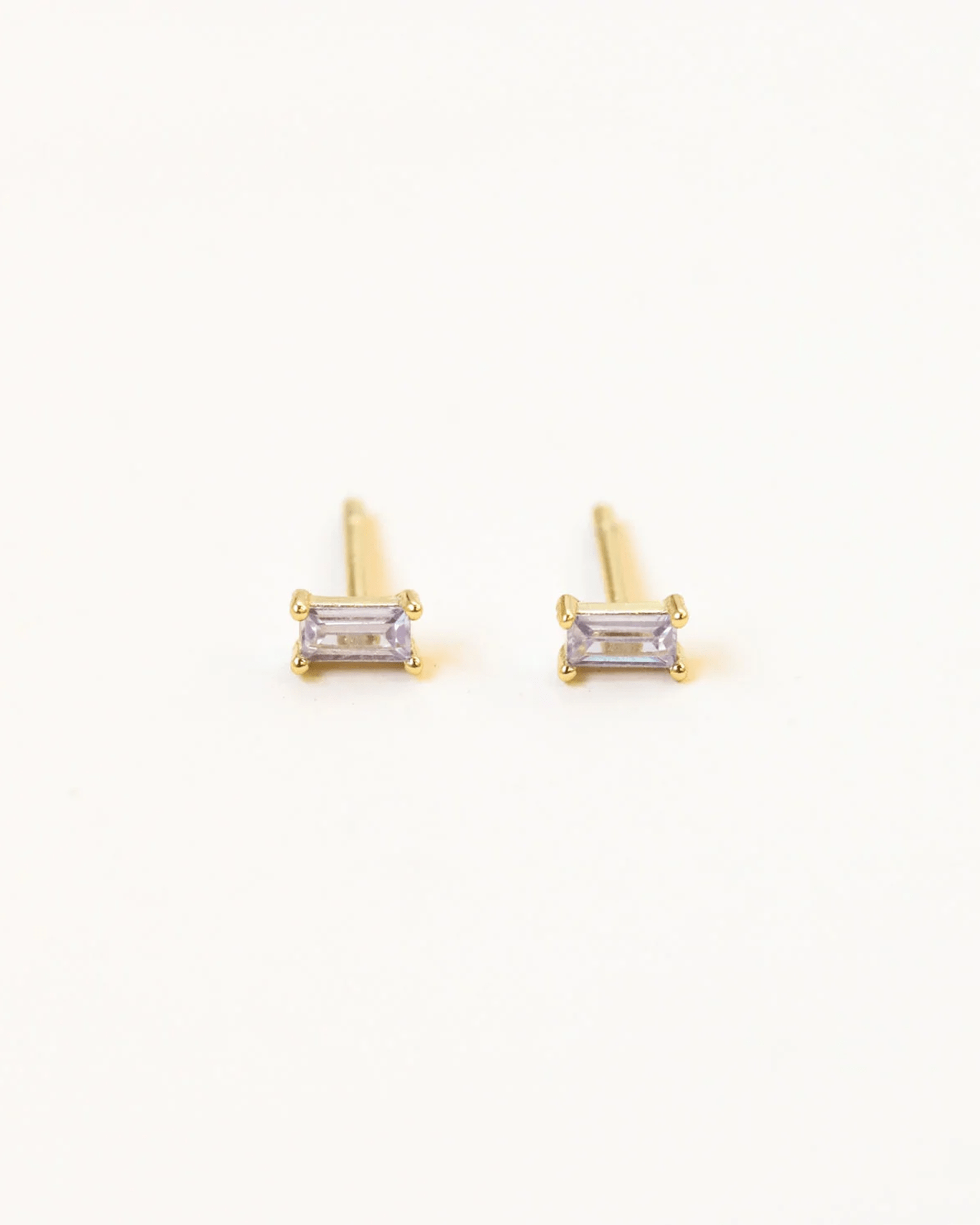 JaxKelly Lilac Baguette Earrings