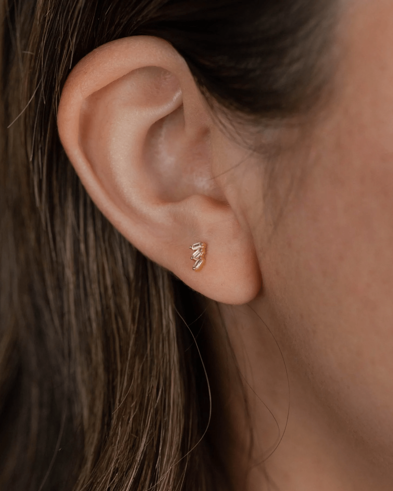 JaxKelly Socialite Offset Trio Stack Earrings