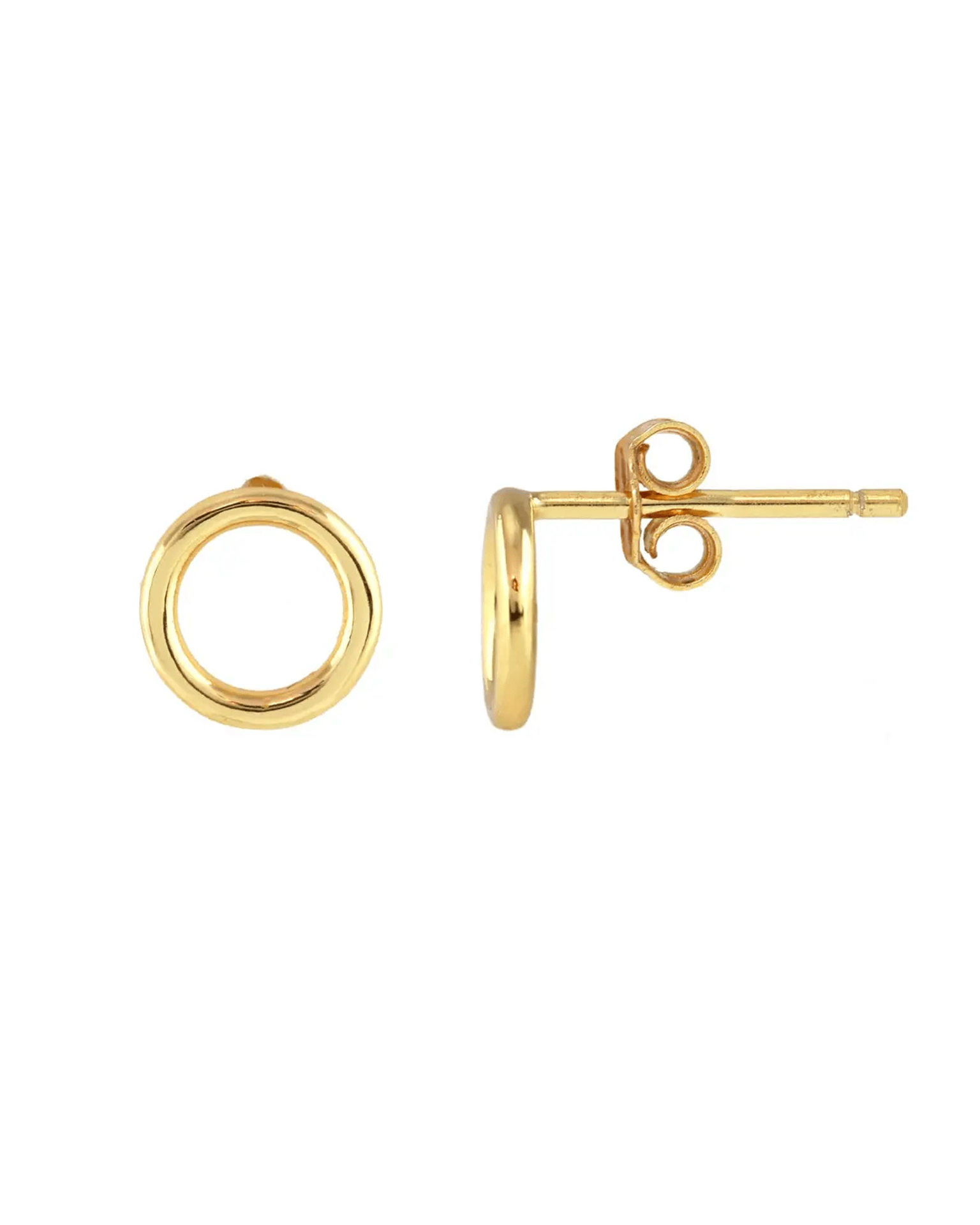 Kris Nations Circle Outline Stud Earrings in 18K Gold