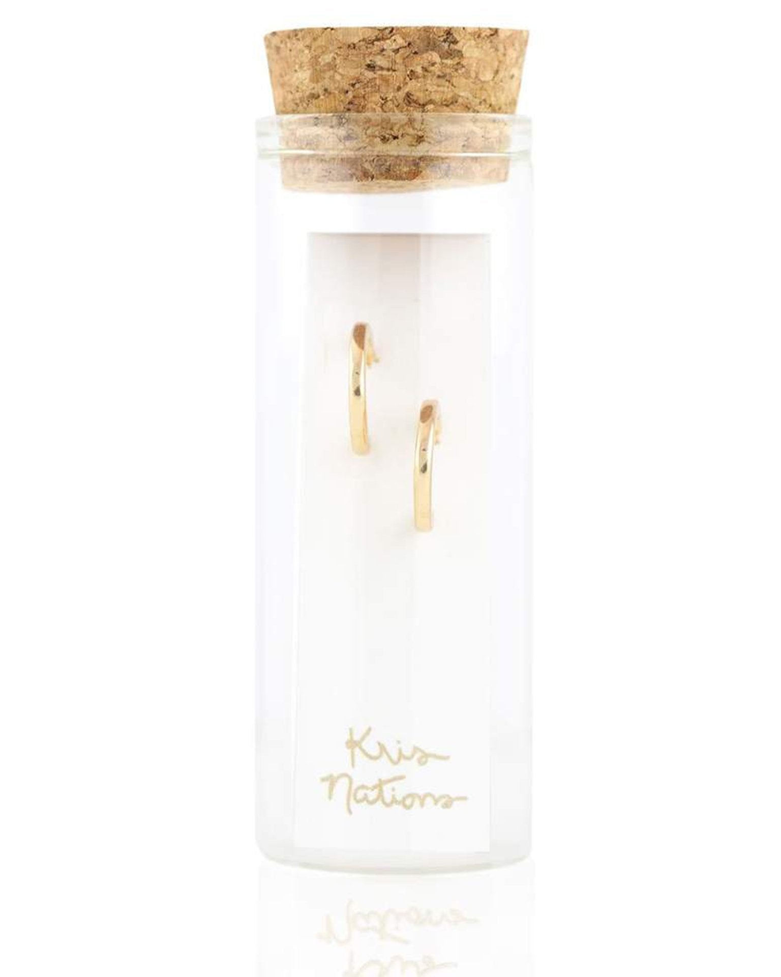 Kris Nations Classic Huggie Hoops in Gold