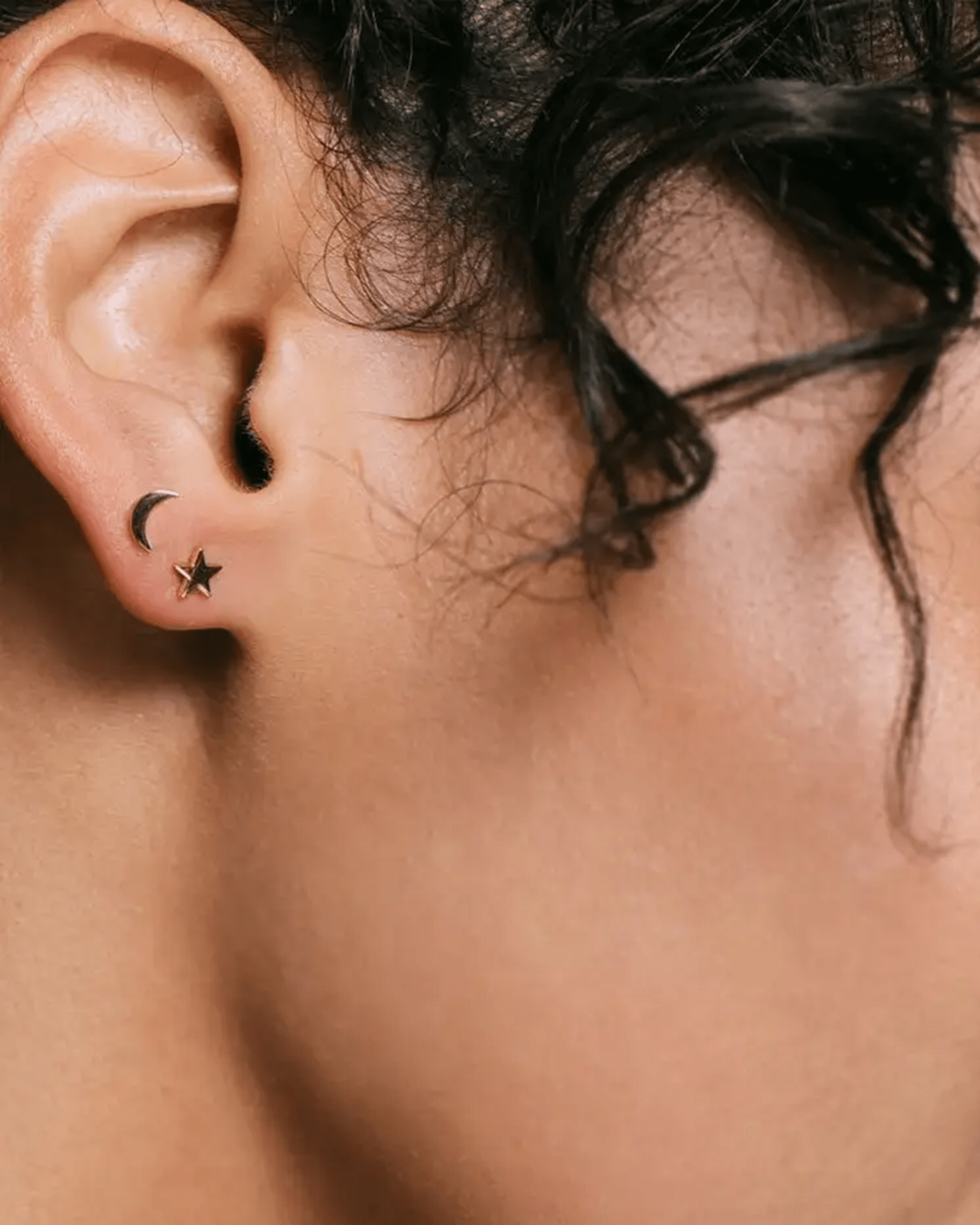 Kris Nations Gold Star and Moon Studs