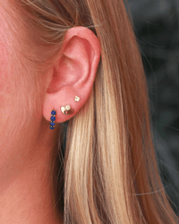 Kris Nations Jewelry Gold Half Moon Gold and Crystal Stud Earrings