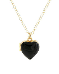 Kris Nations Heart Enamel Locket in Black