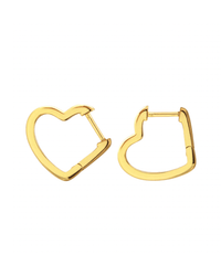 Kris Nations Open Heart Hinged Huggie Hoop in Gold