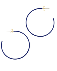 Kris Nations Palette Enamel Post Hoop Earrings in Blue