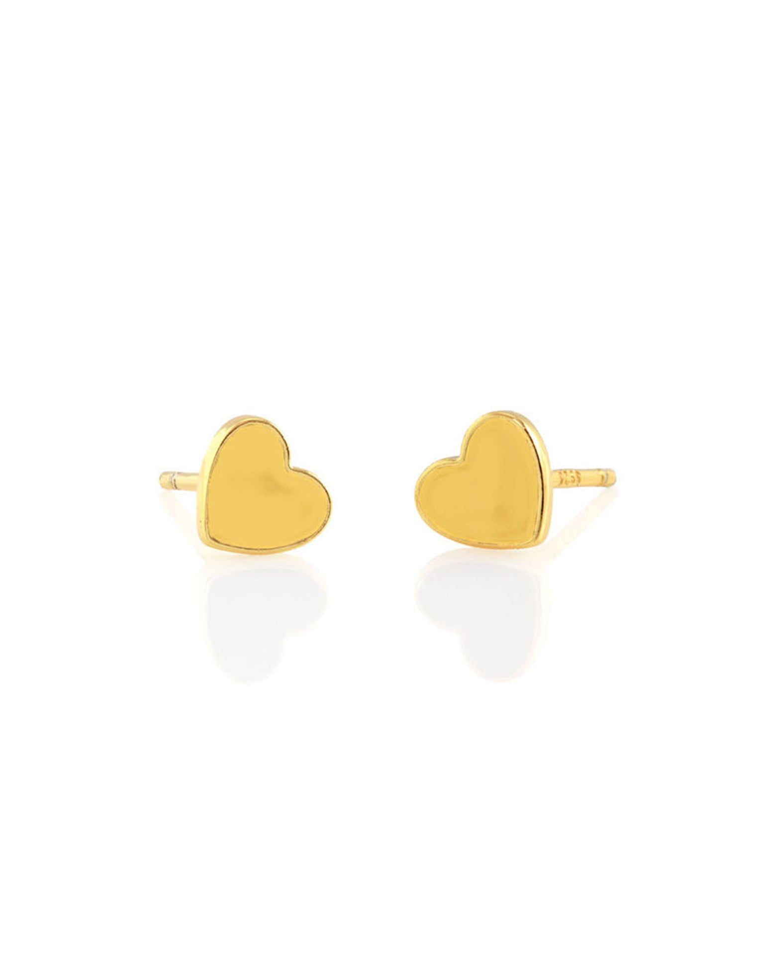 Kris Nations Jewelry Gold / Sunshine Petite Heart Studs in Sunshine