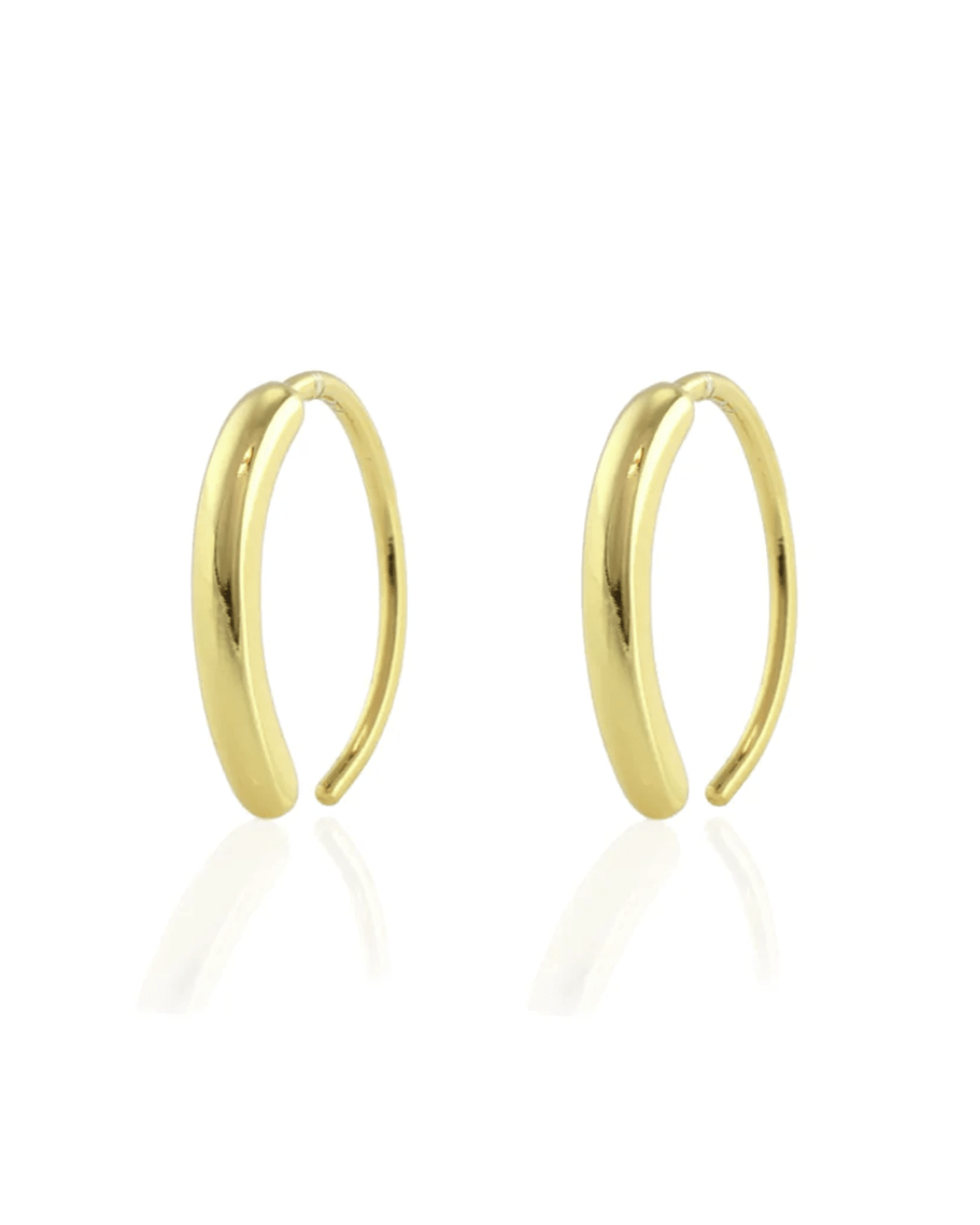 Kris Nations Round Pull Through Hoop Earrings in 18K Gold Vermeil