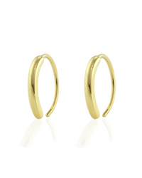 Kris Nations Round Pull Through Hoop Earrings in 18K Gold Vermeil