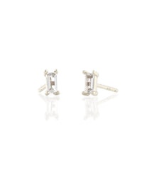 Kris Nations White Topaz Baguette Stud in Silver