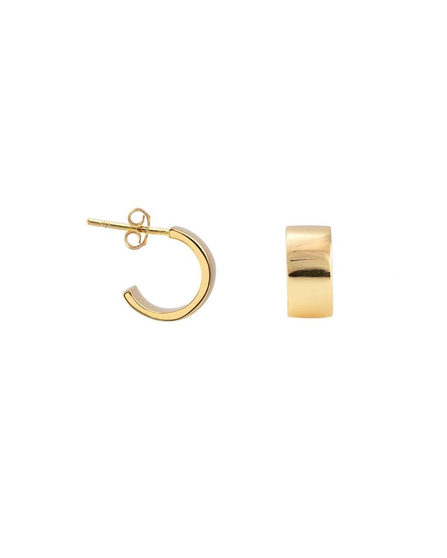 Kris Nations Wide Huggie Hoops in Gold