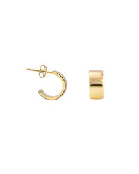 Kris Nations Wide Huggie Hoops in Gold