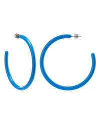 Machete Jewelry Bright Blue Large Hoops in Bright Blue