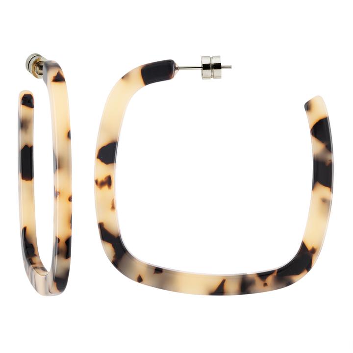 Machete Large Square Hoops in Blonde Tortoise