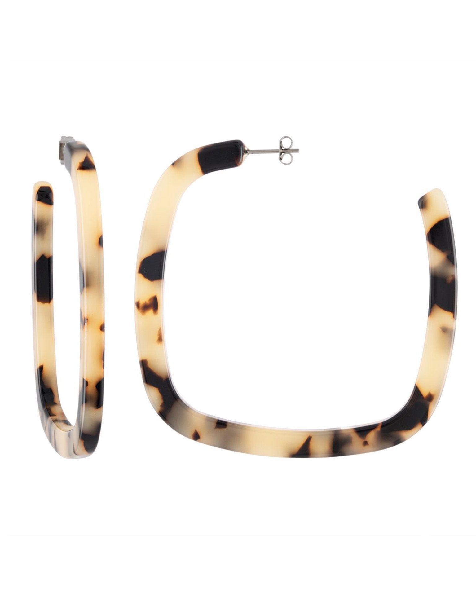 Machete Large Square Hoops in Blonde Tortoise