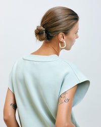 Machete Midi Square Hoops in Ivory