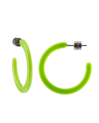 Machete Jewelry Neon Green Mini Hoops in Neon Green