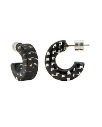 Machete Jewelry Black + Clear Muse Hoops in Black + Clear