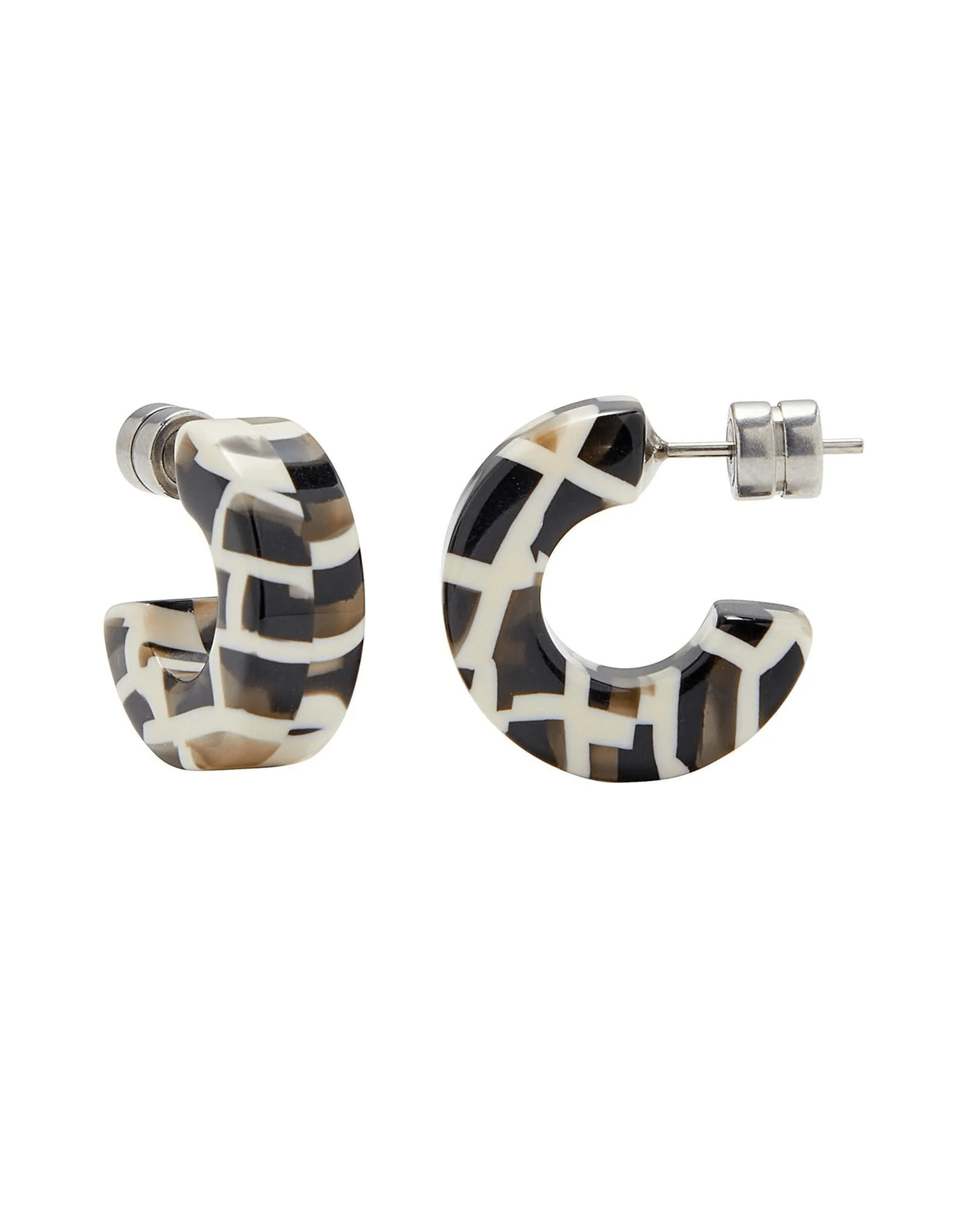 Machete Jewelry Tokyo Checker Muse Hoops in Tokyo Checker