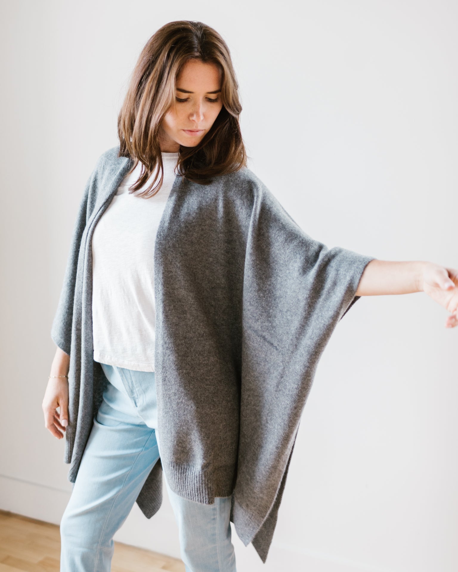 Margaret O'Leary Cashmere Cape in Pewter