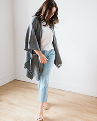 Margaret O'Leary Clothing Cashmere Cape in Pewter