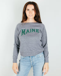 Milo in Maine Camp Maine Raglan Pullover in Athletic Gray