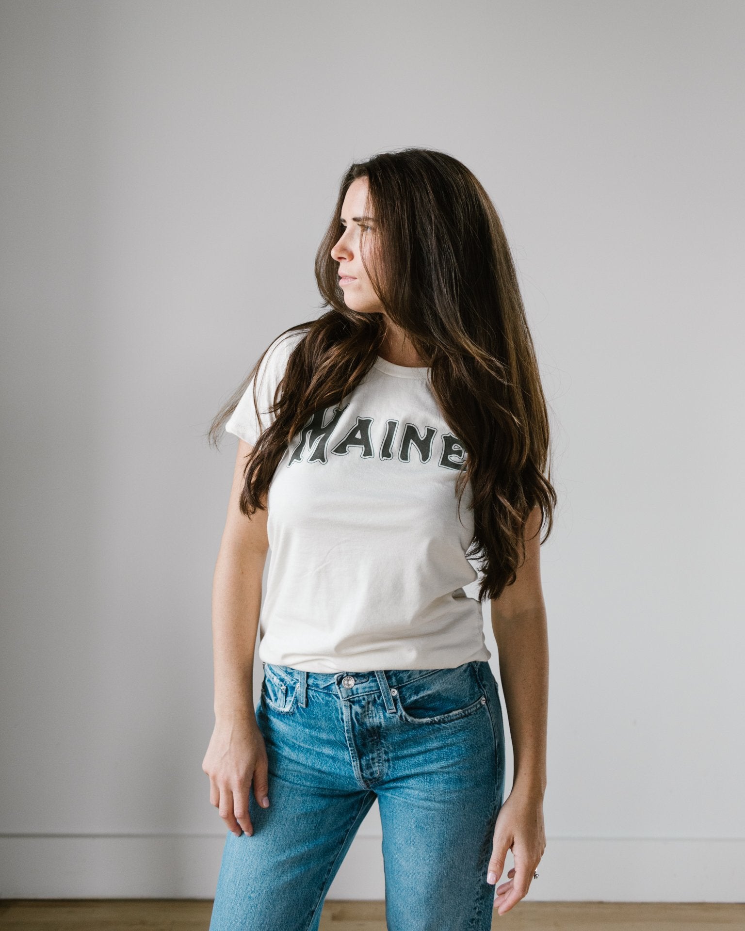 Milo in Maine Camp Maine Tee in Off White