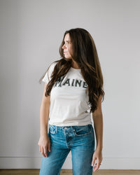 Milo in Maine Camp Maine Tee in Off White