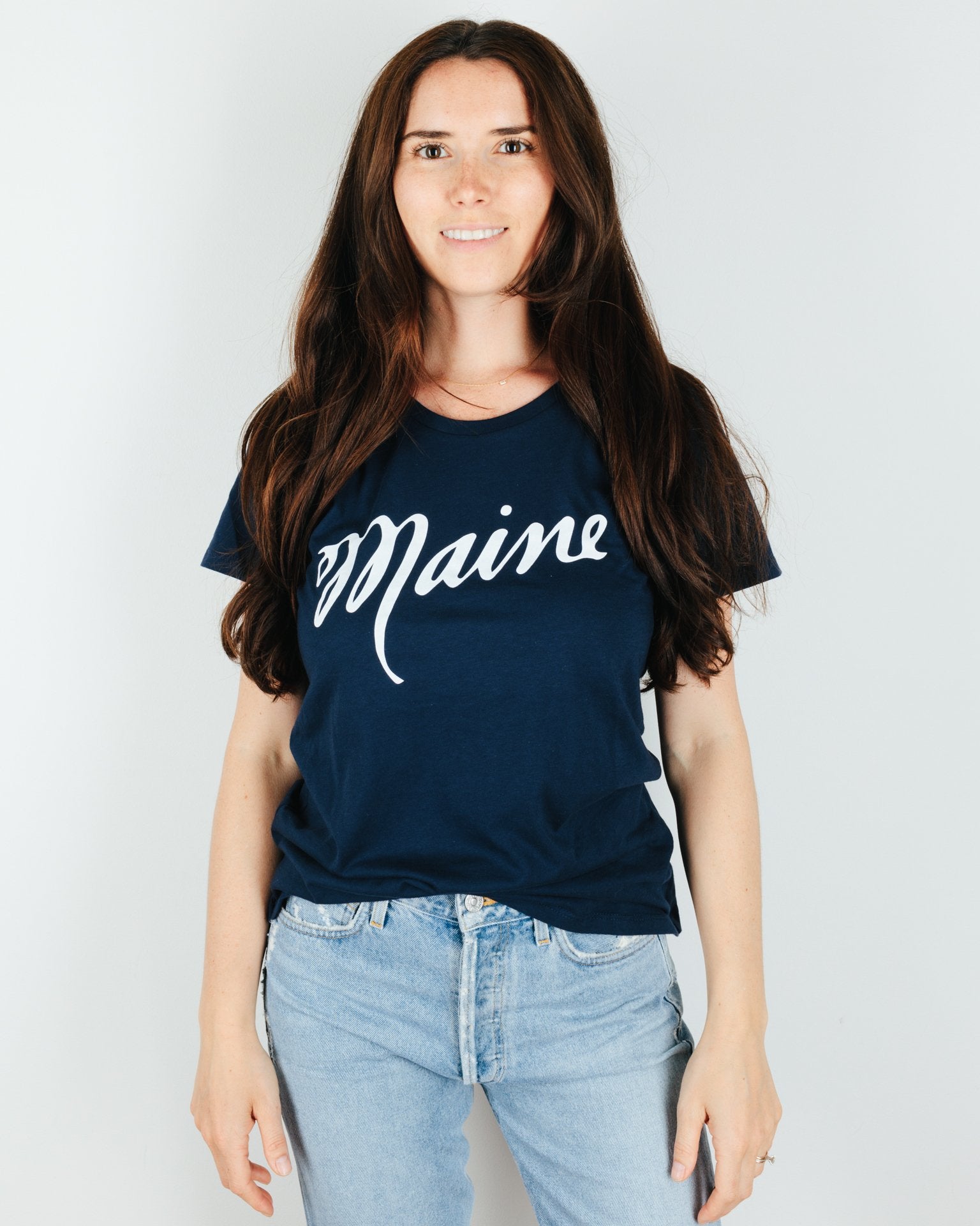 Milo in Maine Script Maine S/S Organic Cotton Tee in Navy