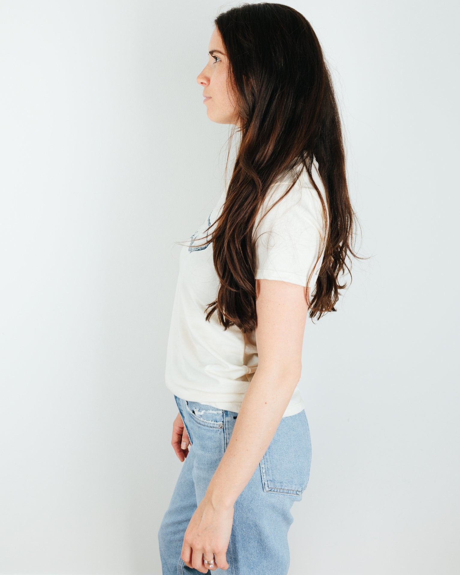 Milo in Maine Whale Short Sleeve Crew in Off White