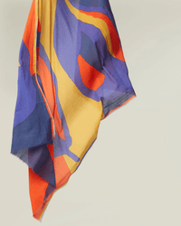 Bold Geo Scarf in Pansy Blue - Bliss Boutiques