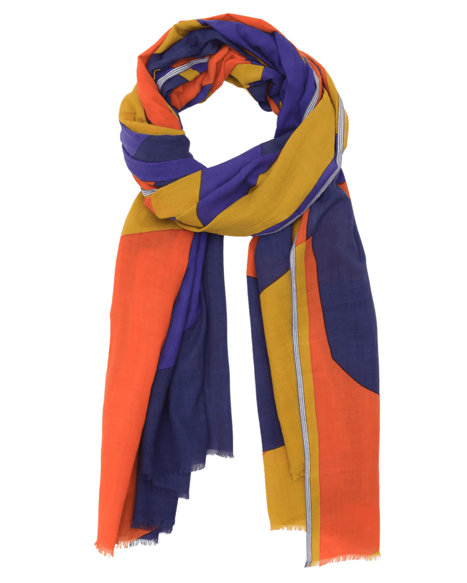 Moismont Bold Geo Scarf in Pansy Blue