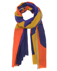 Bold Geo Scarf in Pansy Blue - Bliss Boutiques